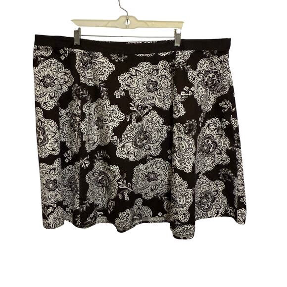 Talbots Womens Brown White Floral Skirt Size 24W Petite Cotton A-Line - Picture 4 of 7
